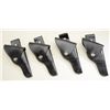 Image 1 : Lot of 9 misc. don Hume holsters, size range  from 2” to 5”; all flap style holsters.    Est.:  $90-
