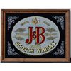 Wood framed bar mirror advertising J & B  Scotch Whisky, approx. 21” x 27” in very good  condition. 