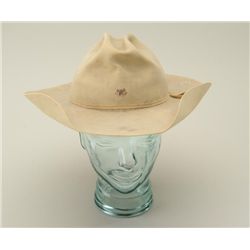 Resistol beaver “35” off-white cowboy hat in  worn but overall good condition with small  ink drawin