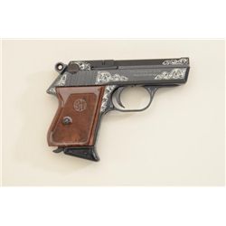 Erma-Werke .22 LR, semi-auto model (near new  in box), EP 652 #003312.  Nicely scroll  engraved thro