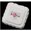 Image 1 : One ladies ring  in 14k white gold set with a  fine pink tourmaline weighing 2.40ct and  diamonds we