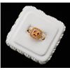 Image 1 : One ladies ring in 14k yellow gold set with a  cushion cut citrine, a row of round citrine  and a ro