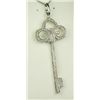 Image 1 : Sleek ladies Sterling Silver handmade ‘KEY’  design neckpiece micro set with 40 round  diamonds weig