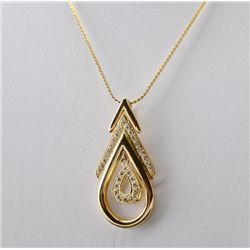 One beautiful pear shaped pendant with chain  set with approx 0.50ct of diamonds. Est.:  $500-$800.