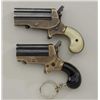 Image 2 : Pair of Earl Swendsen diminutive four barrel  spur trigger derringers, both “4 Aces”  Models, brass 