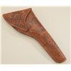 Image 1 : Fancy large tooled leather flap holster with  embossed cowboy on horse for a Colt Model  1878 or lar
