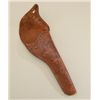 Image 3 : Fancy large tooled leather flap holster with  embossed cowboy on horse for a Colt Model  1878 or lar