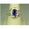 Image 1 : Spectacular 14 karat yellow gold ladies  contemporary design ring set with an extra  fine Ceylon typ