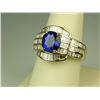 Image 2 : Spectacular 14 karat yellow gold ladies  contemporary design ring set with an extra  fine Ceylon typ