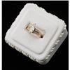 Image 1 : One 14 k yellow gold ladies ring set with a  marquee weighing approx. 1ct and 20 round  diamond weig