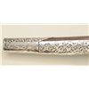 Image 3 : Flintlock Chieftain’s grade Horseman’s size  pistol with hand hammered sheet silver  overlay and hea