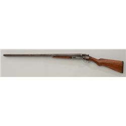 Hunter Arms Co. double barrel exposed hammers  shotgun, 30” steel barrels, 12 gauge, good  action, g