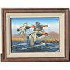 Image 2 : Original oil on board signed low center “A.  Anderson”, showing wildfowl, approx. 16” x  22”, excell