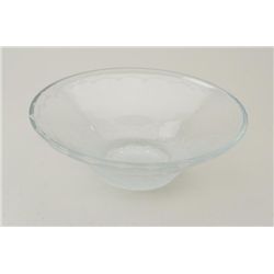 Etched and cut glass bowl, signed Erica Ban  Dewark, dated 1996 entitled “Simba”, artist  proof, sho