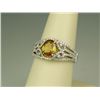 Image 2 : Intricate 14 karat white gold ladies custom  made ring by ‘VJ’ set with an intense yellow  Sapphire 