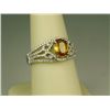 Image 3 : Intricate 14 karat white gold ladies custom  made ring by ‘VJ’ set with an intense yellow  Sapphire 