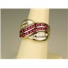 Image 3 : Stylish 18 karat yellow gold ladies custom  made ring channel set with 45 baguette cut  diamonds wei