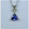 Image 1 : Elegant 14 karat white gold ladies handmade  necklace set with a AAA quality Tanzanite  weighing app