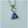 Image 2 : Elegant 14 karat white gold ladies handmade  necklace set with a AAA quality Tanzanite  weighing app