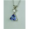 Image 3 : Elegant 14 karat white gold ladies handmade  necklace set with a AAA quality Tanzanite  weighing app