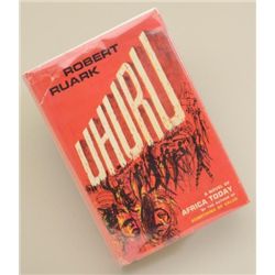 Book entitled Uhuru by Robert Ruark, 1962  edition, 2nd printing with dust jacket, a  novel of Afric