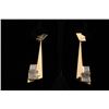 14K Yellow gold custom deco earrings, heavy  gold 1c TW diamonds ea.  Est.:$1,500-$1,800.