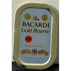 Bacardi Gold Reserve bar mirror, approx. 19”  x 14” in overall very good condition.  Est.:   $50-$75