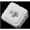 One 14k white gold vintage art deco ring set  with 3 single cut diamonds. Est. $400-$800.