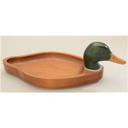 Big Sky carvers duck bowl for table or desk;  17” by 6” in height. From the estate of  Robert Peters