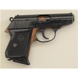 Iver-Johnson Model TP DA semi-auto pistol,  .22 cal., blue finish, checkered plastic  grips, #AE2749