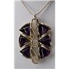 Image 1 : One beautiful hand crafted pendant set with  polished amethyst in white metal on a  sterling silver 