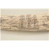 Image 2 : Cast material to resemble tusk with  panographed 19th century scrimshaw. 23".  Great display. patrio
