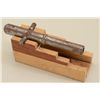 Image 1 : Handmade desk sized miniature metal cannon on  oak mount approx. 10” overall, unmarked with  touch h