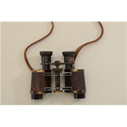 WW II era 8  X 24 binoculars by  Wacht-Hensoldt with leather strap in overall  good condition showin