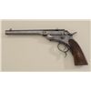 Image 2 : German single shot tip-up Steven’s type  pistol, .22 cal., 8” octagon barrel, blue  finish, checkere