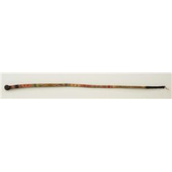 Old woven and colored horsehair long quirt,  approx. 32” overall, possibly Prison made,  showing som