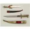 Image 1 : Two reproduction Middle Eastern style  daggers; one approx. 13-1/2” overall with  decorative sheath 