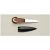 Image 1 : Small dagger with beautiful stag grip,  approx. 6-1/2” overall in fine condition with  leather sheat