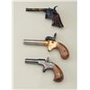 Image 1 : Lot of 3 modern percussion copies of single  shot derringers including a reproduction of a  Remingto