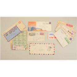 Great starter U.S. stamp collection including  over 50 envelopes from all over the country,  some in