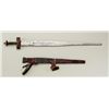 Image 2 : Sudanese sword with decorated leather  scabbard and cloth shoulder strap approx. 35”  overall and in