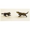Image 1 : Two cast bronze dogs, unsigned, 2” in height.   From the estate of Robert Petersen.  Est.:   $150-$3