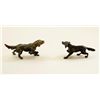 Image 2 : Two cast bronze dogs, unsigned, 2” in height.   From the estate of Robert Petersen.  Est.:   $150-$3