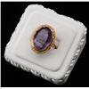 One 14k beautiful hand made ladies ring circa  1940 set with an natural oval amethyst  weighing appr