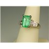 Image 3 : Stunning 14 karat yellow gold ladies custom  made ring set with a Colombian Emerald  weighing 3.35 c