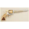 Image 2 : Colt SAA revolver, .45 cal., 7-1/2” barrel,  re-nickeled finish, with gold trim, staghorn  grips; al