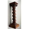 Image 1 : Carved wood pedestal, 43” in height, top is  12” square, carved and turned center in  Victorian styl