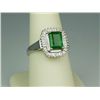Image 3 : Exquisite 14 karat white gold ladies ring and  pendant ensemble set with two matching fern  green Em