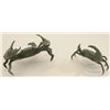 Image 1 : Lot of 2 bronze crabs from Petersen Den’s bar  area; nice patina; 19” across and 17”  across.  From 