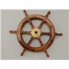 Image 1 : Decorative wood and brass ship’s wheel  approx. 24” in diameter and in overall very  good condition.